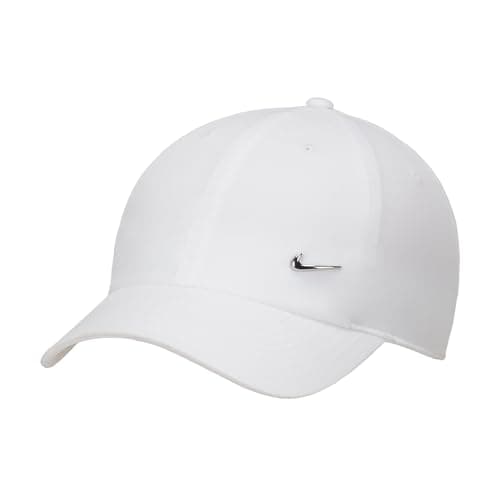 Image of NIKE FB5372-100 U NK DF Club Cap U CB MTSWSH L Hat Unisex Adult White/Metallic Silver Size M/L