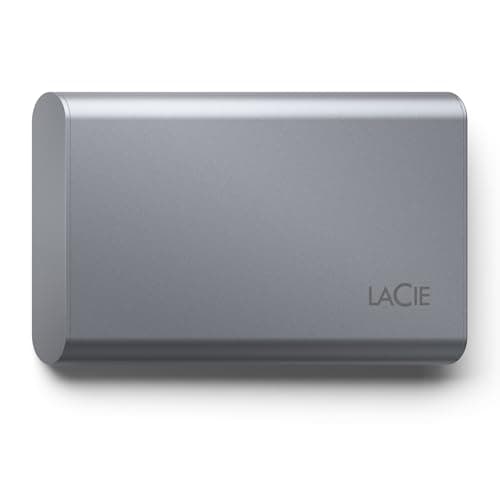 Image of LaCie Mobile SSD Secure 500GB, 10Gbps USB 3.1 Type C, PC Mac iPad & iPhone, Space Grey, Includes Data Rescue Service (STKH500800)
