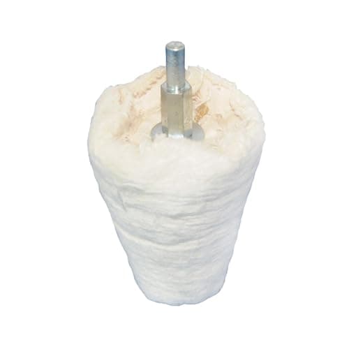 Image of Dapetz ® Goblet Polishing Mop 50mm Cotton Cone Polishing Buffing Pad Mop Shank Drill Attachment for Metal Aluminium Stainless Steel Chrome Jewelry Plastic Ceramic Glass