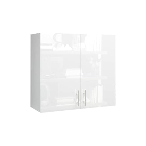 Image of JD Greta 800mm Kitchen Wall Cabinet with Door – Wall Unit – White Gloss – Modern Storage Cupboard