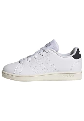 Image of adidas Unisex Kids Advantage Lifestyle Court Lace Shoes, Cloud White/Legend Ink/Cloud White, 10 UK Child