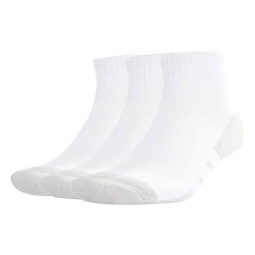 Image of adidas Unisex Essentials Climacool Quarter 3Pp Socks, White/Grey Two, 8.5-10
