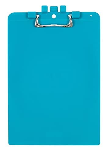 Image of Snopake A4 Turquoise Clipboard with Pen Holder, Heavy Duty Ergonomic Metal Clip and Hanging Hole [Pack of 1] 15887