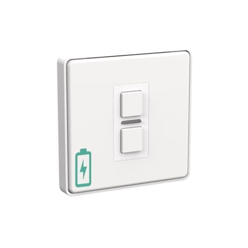 Image of Lightwave Wire-Free Scene Selector (2 Button) White Metal - Battery Powered, Multi-Press Built-In