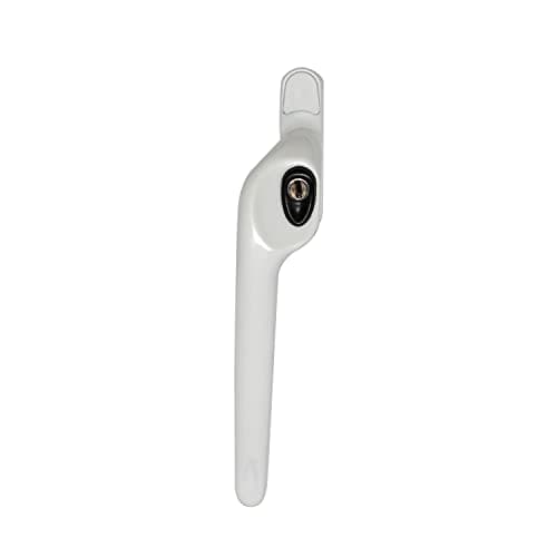 Image of ERA Maxim Offset Locking Window Handle Left Hand White with Black Button | PVC Windows Handle Replacement | White Windows Handle with Keys