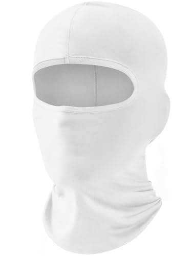 Image of fuinloth Balaclava Ski Face Mask, Motorcycle Cycling Neck Warmer for Helmet, UV Protector Scarf for Men/Women White