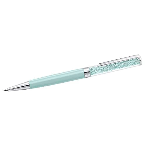 Image of Swarovski Crystalline Ballpoint Pen, Black Ink in Mint Coloured Casing, Crystal Design, from the Crystalline Collection