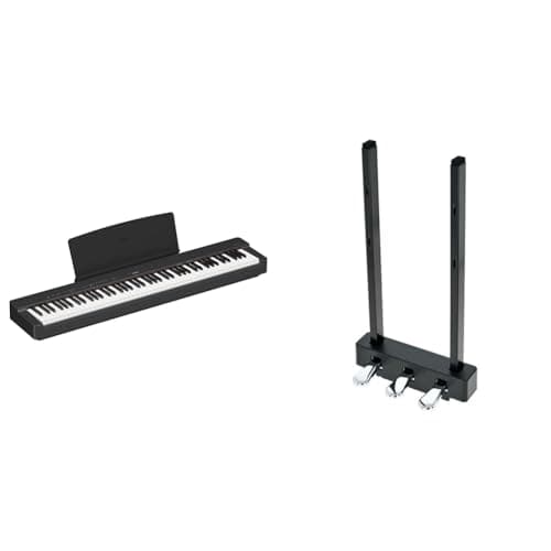 Image of Yamaha P-225 Digital Piano with 88 Graded Hammer Compact Keys and 24 Instrumental Voices & LP-1 3 Pedal Unit for P-Series, Portable, Sleek and Pedal Attachment, in Black