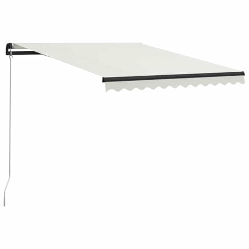 Image of vidaXL Manual Retractable Awning Home Outdoor Garden Arm Awning Canopy Patio Home Balcony Sunshade Shelter Deck 300x250cm Cream
