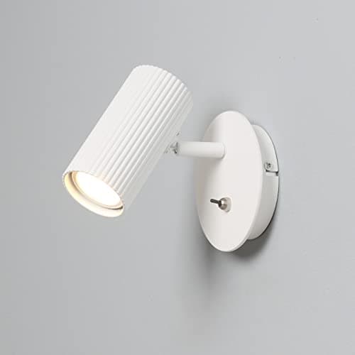 Image of DAWALIGHT Wall Spot lamp, GU10 Wall Lights LED with Switch 5W 3000K Adjustable Wall Sconces for Living Room Bedroom Corridor Reading Room Stairs Hotel Coffee Shop Restaurant Aluminum, White