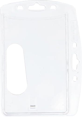 Image of Durable Enclosed Security Pass Holder 54 x 85 mm Transparent | Pack of 10 Badges | Glass Clear | Ideal for Security and Visitor Management