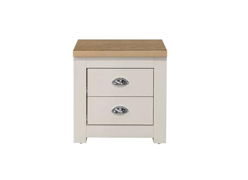 Image of Birlea Highgate 2 Drawer Bedside Cream & Oak Effect
