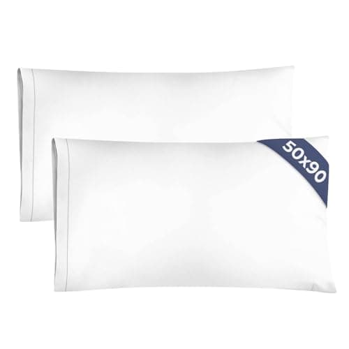 Image of CGK 2 Pack King Size White Pillow Cases Set 50x90 cm with Envelope Closure - Brushed Microfiber - Soft, Wrinkle & Fade Resistant - Breathable, Hypoallergenic & OEKO-TEX Standard 100 Certified