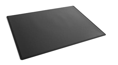 Image of Durable Desk Mat with Transparent Overlay - 65 x 50cm - Perfect for Storing Notes & Important Information - Easy to Clean Desk Pad - Black
