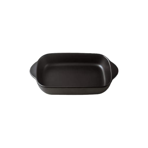 Image of Black Small Ceramics Rectangular Baking Dishes with Handle for Oven Ceramic Baking Pan Lasagna Casserole Pan Individual Bakeware 9x5 inch