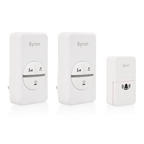 Image of Byron DBY-23445BS Wireless Doorbell Set - 2 Plugs - Kinetic Energy - White