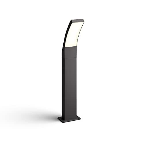 Image of Philips LED Splay Outdoor Pedestal Pathway Light [Warm White - Anthracite Grey] Water Resistant IP44, For Garden, Patio and Terrace Lighting.