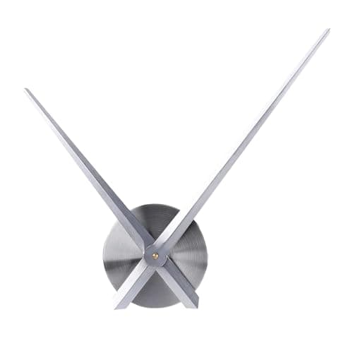 Image of ALEENFOON DIY Large Clock Hands and Mechanism Modern 3D Metal Long Hands Wall Clocks Silent Movement Mechanism Battery Powered Wall Art Decor DIY Wall Clock for Living Room,Bedroom,Office(Silver)