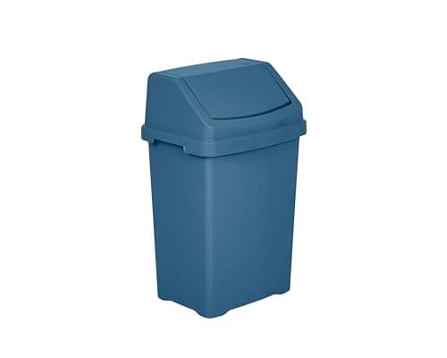 Image of JMS we create smile 8L/25L/50L Litre Plastic Swing Lid Bin Waste Recycle Dustbins Rubbish Trash Refused Bins (Navy, 25 LITRE)