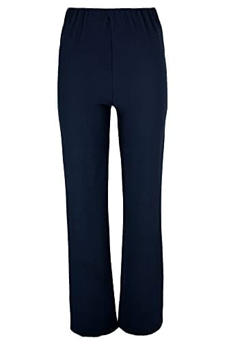 Image of Lovetoenvy Ladies Nurse Work Carer Keep FIT Stretch Elasticated Bootleg Trousers in 3 Lengths (8-26) (14 (Long 31" Leg), Navy)