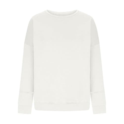 Image of Generisch Women's Sweatshirt with Balloon Sleeves, Casual Pullover in Oversized Cut, Basic Long Sleeve Shirt for a Modern Casual Look, Style_p06 White, XL