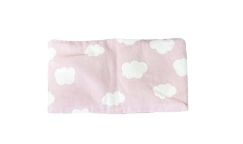 Image of The Vintage Cosmetic Company Warming Eye Pillow, Soothing and Calming, Microwavable Eye Mask, Pink and White Cloud Design