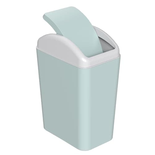 Image of Lesbye 15 L Kitchen Trash Bin, Plastic Swing Top Dustbin, Bathroom Office Waste Bin