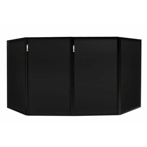 Image of Vonyx DB2 DJ Booth Replacement Panels - 4 Lycra Screen Covers, Lightweight Black Fabric, Easy Fit Professional Finish, DJ Screen Replacement Panels for Mobile Disco Stand & Folding Booth