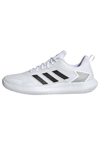 Image of adidas Men's Defiant Speed Tennis Shoes, Cloud White/Core Black/Matte Silver, 9 UK