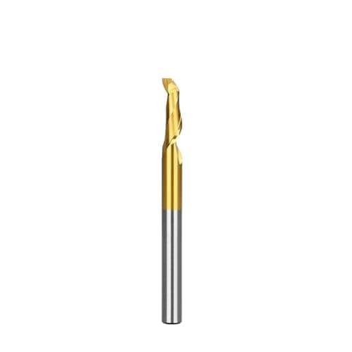 Image of 1pcs Single Flute Tungsten Carbide Spiral End Mill 8mm Shank Aluminum Spiral End Mill HSS Milling Cutter Titanium Coating CNC Router Bit for Aluminum Acrylic PVC Wood Cutting(8x8x16x100mm)