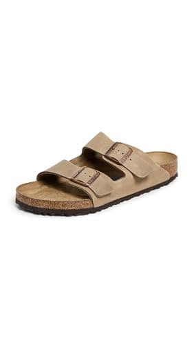 Image of Birkenstock Unisex Arizona Sandal,Waxy Leather Tobacco Brown,7.5 UK (41 N EU)