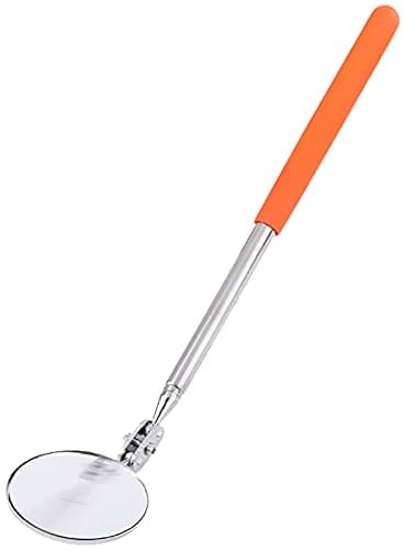 Image of SacJkt Telescopic Inspection Mirror, Portable Round 360 Degree Rotating Inspection Mirror, 50MM Stainless Steel Inspection Mirror for Mechanics Cars (280-445MM)