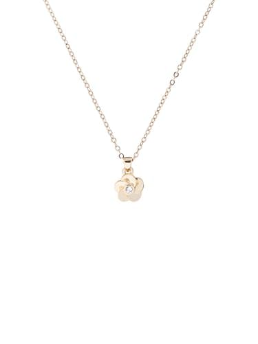 Image of Ted Baker Parnela Polished Flower Pendant Necklace for Women (Gold/Crystal)