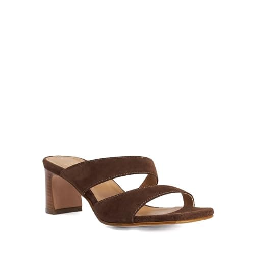 Image of Dune London Ladies JAEDA Suede Block Heel Mules Size UK 5 Suede Block Heeled Sandals