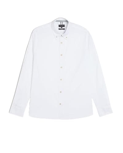 Image of Ted Baker Mens Allarde Ls Regular Branded Oxford Shirt, White, XXL UK
