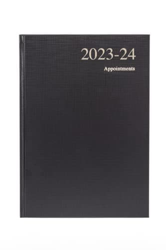 Image of Collins Debden Collins Essentials Academic 2023-24 A5 Day to A Page Mid Year Diary Planner (Appointments) School, College or University Term Journal - July 2023 to July 2024 - Black - ESSA51M.99-2324