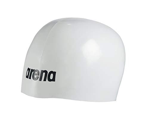 Image of Arena Unisex Molded Pro II USA Swim Cap for Adults Comfortable Tight Fit Pool Training and Racing Swim Accessory, White, One Size