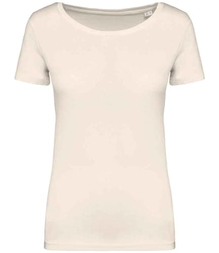Image of Earth Wardrobe 100% Organic Cotton Women's T-Shirt – Soft Short Sleeve Crew Neck Casual Basic Tee – Sustainable Everyday Top – XS–XXL Ivory