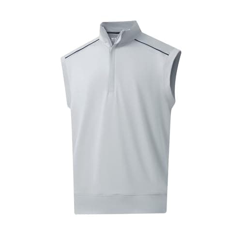 Image of M MAELREG Golf Vests For Men Dry Fit Lightweight Moisture Wicking Performance Sports Breathable Golf 1/4 Zip Pullover Men, Grey Mist, Large