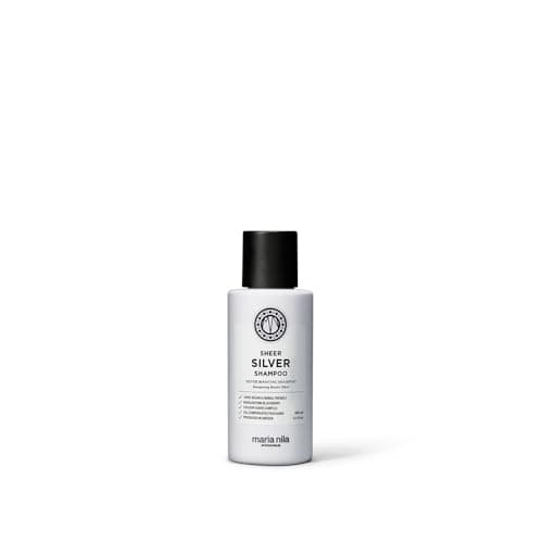 Image of Maria Nila Sheer Silver, Silver/Purple Shampoo, Neutralizes Brassy Yellow/Golden Shades in Blonde, White & Grey Hairs, Violet Pigments Gives Cool Tone, 100% Vegan & Sulfate/Paraben free, 100 ml