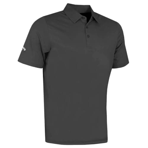 Image of Callaway Mens Emea Solid Polo Short Sleeve, Asphalt, XS EU