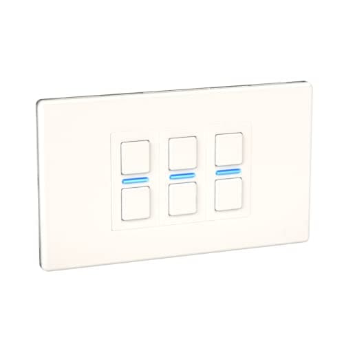 Image of Lightwave LP23WHMK2 Smart Dimmer with Energy Monitoring, 3 Gang, White Metal - Works with Alexa, Google Assistant, HomeKit. iOS & Android Compatible