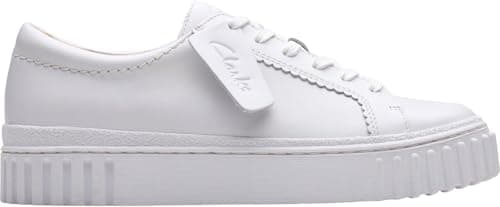 Image of Clarks Mayhill Walk Womens White Leather, 8