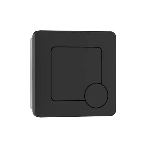 Image of FLODE Square Push Button Flush Plate – Matt Black Toilet Flush Button Panel – Modern Dual Flush Wall Plate for Concealed Cisterns – Easy Clean Bathroom Accessory