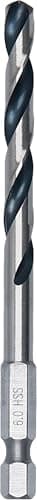 Image of Bosch 1x Metal HSS Twist Drill Bit with Hex Shank (for Steel, Non-Ferrous Metals, Ø 6,00 mm, Professional Accessory Drill Drivers)