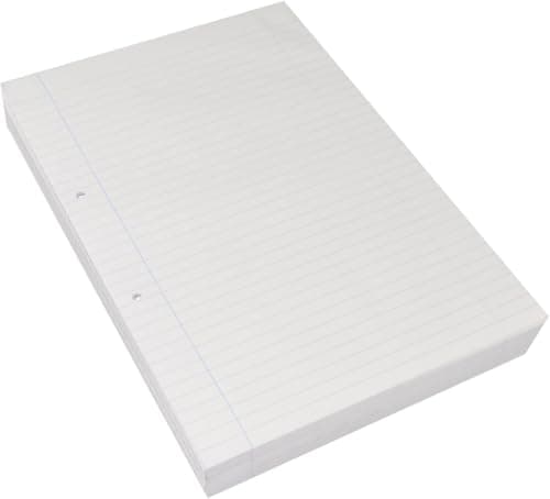 Image of Rhino A4 Loose Leaf Lined Paper, 500 Sheets / 1000 Pages, 8mm Lined with Margin Paper, 5-Pack, Hole Punched, School & Office Stationery Supplies