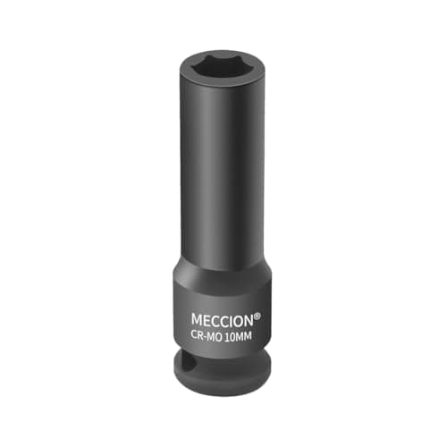 Image of Meccion 3/8 Inch Drive Impact Socket 10mm Heavy Duty Cr-Mo 6 Point Deep Socket, 63mm Length