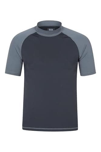 Image of Mountain Warehouse Mens UV Rash Vest - UPF50+ UV Protection Rash Guard, Lightweight, Quick Drying Rash Top, Stretch Fabric, Flat Seams - for Swimming & Under A Wetsuit, Dark Grey, XL