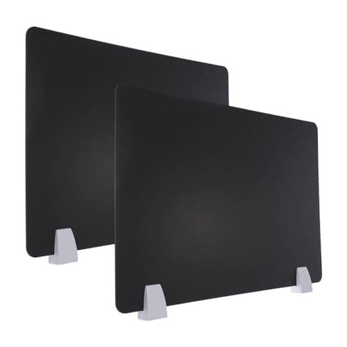 Image of PATIKIL 40x60cm Desk Divider, 2 Sets Desk Privacy Panel Acrylic Office Partition Boards Table Testing Dividers Portable Panel Sneeze Guard Protective Shield for Office Kitchen Sink, Black