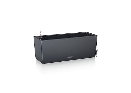 Image of Lechuza BALCONERA Color 50 Self Watering Planter Plastic Indoor/Outdoor Flower Plant Pot Table and Window Box with Drainage Hole H19 L50 W19 cm Slate